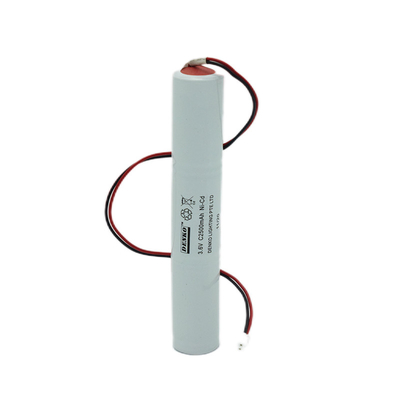 2500mAh Acil Işık Ni Cd Pil Paketi 3.6V Beyaz PVC Renk