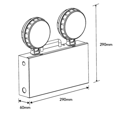 Twin Spot Acil Durum LED'i Downlight Beyaz 2.5W 130mm CRI70 5700k