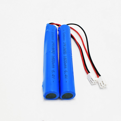 Özelleştirilebilir Acil Durum Işığı Lityum Pil LiFePO4 18650 1600mAh 6.4Volt Pil Paketi