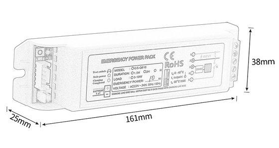 0.05A Acil Işık Kits GS-Q810 Tam Güç Değiştiricisi 10W Acil Değiştiricisi Bakım Tipi