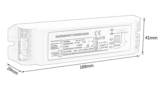 Li Ion Acil Güç Paketi Değiştiricisi Korunmuş Tip Acil Güç 11-20W GS-A1125