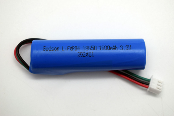 LiFePO4 18650 Acil Işık Lityum Pil 1600mAh 3.2V Stick Tipi NTC Bağlantısı JST-XH-3P UL1007