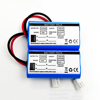 Acil durum güneş ışığı yan yana kullanım Tipi LiFePO4 1500mAh 6.4 Volt piller