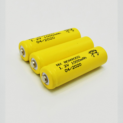 Sarı PVC 1.2 V Nicd Pil Hücreleri Şarj Edilebilir AA1000mAh Çubuk Tipi