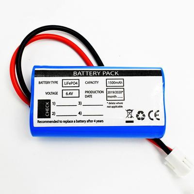 Şarj Edilebilir 1500 MAh Pil Paketi LiFePO4 6.4V Yan Yana Tip
