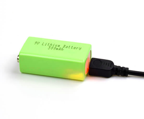 USB ile Lityum Demir Acil Işık Lityum Pil 500mAh 9V