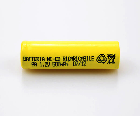 16.6g 1.2 V Ni Cd Pil Şarj Edilebilir Sarı PVC AA600mAh