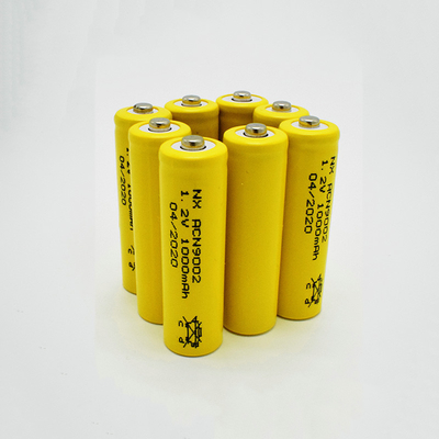 Sarı PVC 1.2 V Nicd Pil Hücreleri Şarj Edilebilir AA1000mAh Çubuk Tipi