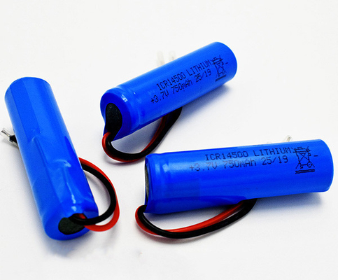 PVC Ceketli 750mAh 3.7V ICR14500 Lityum Pil Kokusuz