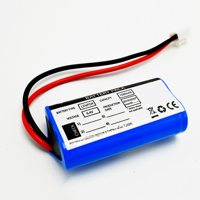 Yeniden şarj edilebilir 18650 acil ışık Lityum pil LiFePO4 6.4V 1500MAh Piller