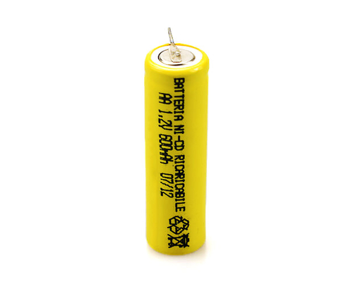 16.6g 1.2 V Ni Cd Pil Şarj Edilebilir Sarı PVC AA600mAh